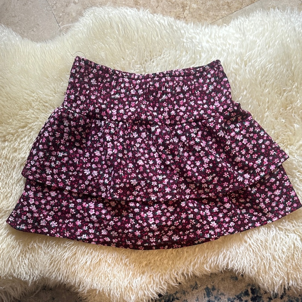 Zara Floral Tiered Shorts - Pink and Black